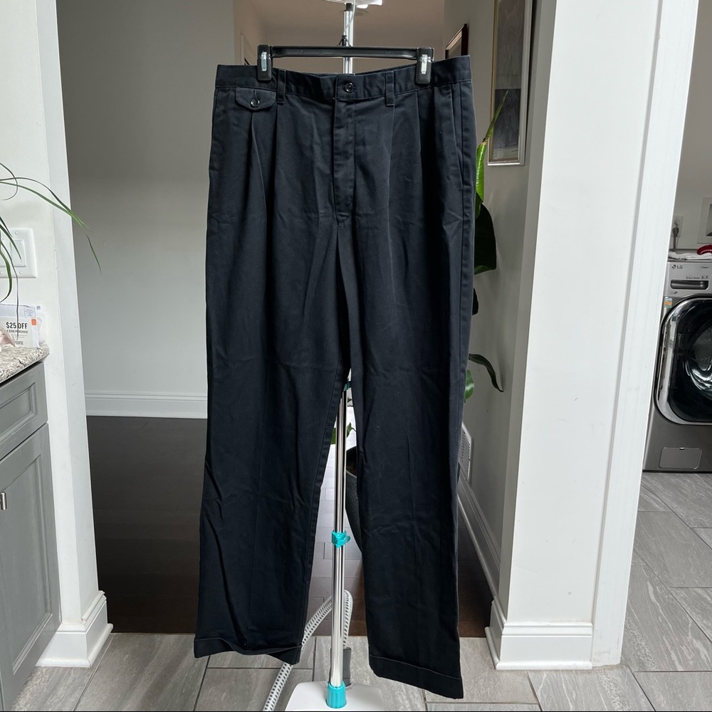 Dockers Men’s Wide Leg Cuffed Nice Pants Black Size W36 L34